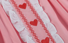 Load image into Gallery viewer, Preorder by 9/30-Pink and Red Heart Ruffle Dress-Ships by 12/28

