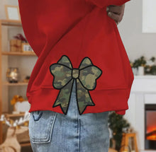 Load image into Gallery viewer, Hunting Mama Camo Bow, Embroidered Side Bow Sweatshirt
