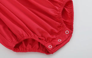 Preorder by 9/30-Red Heart and Lace Smocked Romper-Ships by 12/28