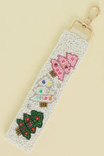 Load image into Gallery viewer, Christmas Tree Trio Jeweled Key Chain
