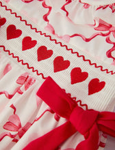 Load image into Gallery viewer, Preorder(10/19)Girls Valentine Dress with Heart Embroidery and Bowknot Design-Ships by 11/20
