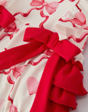 Load image into Gallery viewer, Preorder-Girls Valentine Romper with Heart Print and Bowknot Design-Ships 11/20
