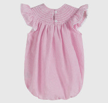 Load image into Gallery viewer, Pink Seersucker Running Bunnies
Smocked Flutter Romper
