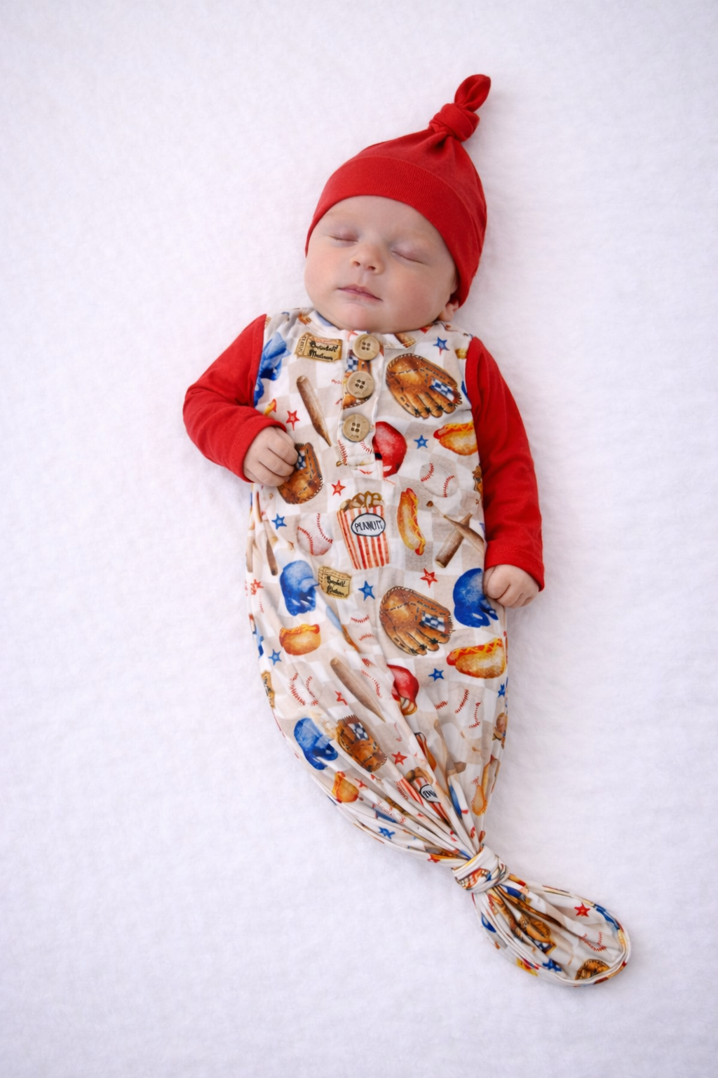 Little Slugger | Knot Gown & Hat Set