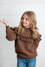 Load image into Gallery viewer, Chocolate Ruffle Sweater
