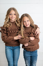 Load image into Gallery viewer, Chocolate Ruffle Sweater
