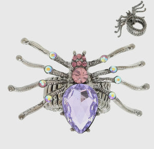 Halloween Jeweled Spider Stretch Ring