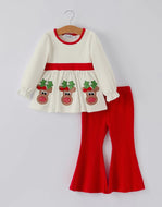 Christmas Toddler Girls Reindeer
Applique Long Sleeve Top and Flared
Pants Set