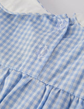 Load image into Gallery viewer, Preorder-Blue Rabbit Embroidery
Plaid Baby Collar Dress-Ships 10/25
