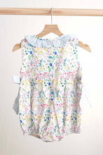 Load image into Gallery viewer, Floral easter bunny hand-smocked girl bubble
