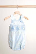 Blue easter bunny hand-smocked boy bubble