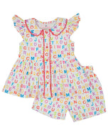 ABC Flutter Sleeve Shorts Set- FINAL SALE