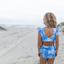 Load image into Gallery viewer, Grace Denim Floral Open Back One Piece Swimsuit
