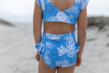 Load image into Gallery viewer, Grace Denim Floral Open Back One Piece Swimsuit
