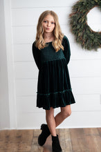 Load image into Gallery viewer, Dark Green Velvet Dress
