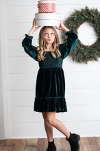 Load image into Gallery viewer, Dark Green Velvet Dress
