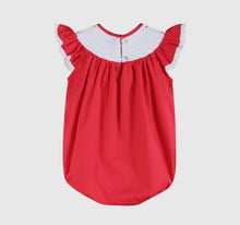 Load image into Gallery viewer, Preorder by 9/30-Red Heart and Lace Smocked Romper-Ships by 12/28
