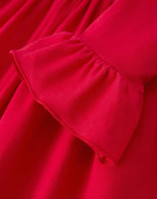 Load image into Gallery viewer, Christmas Smocked Embroidery Girls Dress with Pink Ribbon Ties
