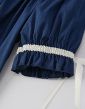 Load image into Gallery viewer, Christmas Navy Blue Nativity Smocking Embroidered Dress-Ships 10/15
