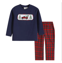 Load image into Gallery viewer, Red Plaid Christmas Tree and Truck
Smocked Shirt and Pants-size 5
