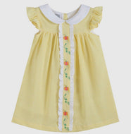 Yellow Seersucker Pumpkin Vine Baby Dress