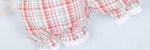 Red Christmas Plaid Girl Short Bloomer Set