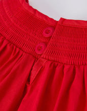 Load image into Gallery viewer, Christmas Gingerbread Embroidery Red Baby Dress with Bow-Ships 10/15
