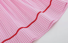 Load image into Gallery viewer, Preorder by 9/30-Pink Gingham Daisy and Hearts Smocked Romper-Ships 12/28
