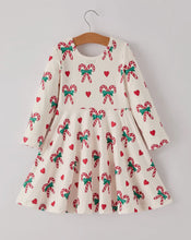 Load image into Gallery viewer, Candy Cane &amp; Heart Christmas
Girls Dress-Ships 10/20
