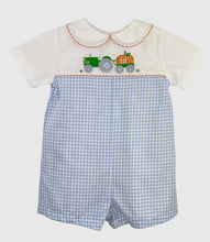 Load image into Gallery viewer, Romper with Pumpkin Tractor Applique
