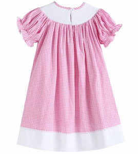 Pink Gingham Pom Pom Easter Bunny
Smocked Bishop Dress