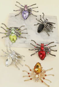 Halloween Jeweled Spider Stretch Ring