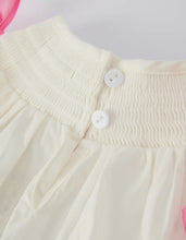 Load image into Gallery viewer, Fall White Girls Dress with Pink Bow Embroidery-Ships 10/10
