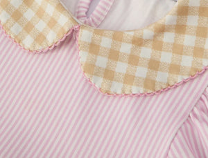 Farm Horse Bow Girls Dress -
Pink Stripes-Ships 11/20