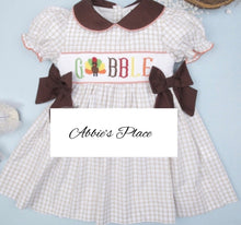 Load image into Gallery viewer, Turkey Hand Smocked Baby Girl Dress
