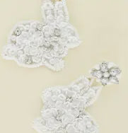 Easter Floral Rabbit Beaded Sequin Earrings