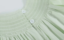 Load image into Gallery viewer, Honeydew Green Bunny Smocked
Bishop Dress
