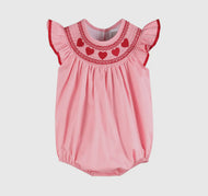 Preorder by 9/30-Pink Heart Valentine Smocked Bishop Dress-Ships by 12/28