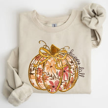 Load image into Gallery viewer, Floral Pumpkin, Happy Fall, Flowers, Autumn, Thanksgiving Sweatshirt
