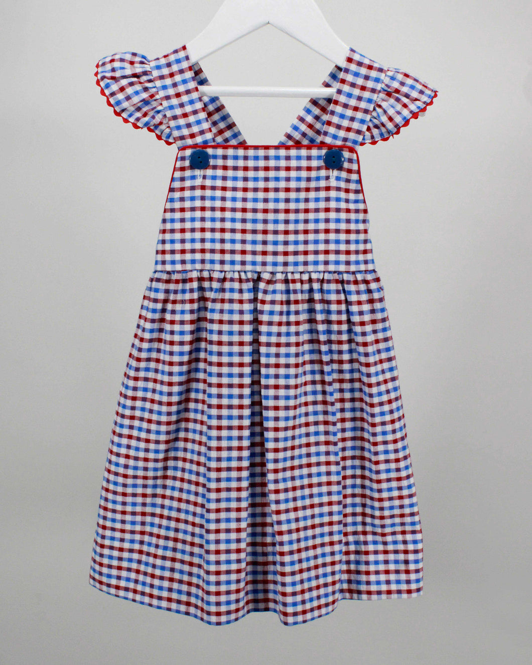 Blue and Red Plaid Gracie Dress