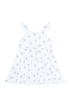 Load image into Gallery viewer, Blue Heart Print Ruffle Dress
