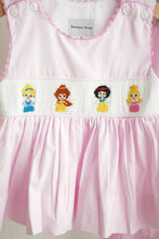 Load image into Gallery viewer, Pink princess hand smocked plaid ruffle pants set
