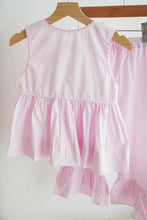 Load image into Gallery viewer, Pink princess hand smocked plaid ruffle pants set

