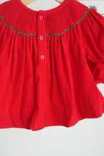 Load image into Gallery viewer, Red christmas tree hand smocked bloomer set
