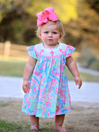 Easter Cross Smocking Embroidery Baby Girl Dress lol