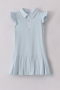 Blue active ruffle dress set