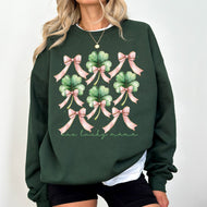 One Lucky Mama, St. Paddy's Day, Coquette, Bow, Clover, Shamrock, Lucky, Irish, Lucky Charm, St Patrick's Day Sweatshirt