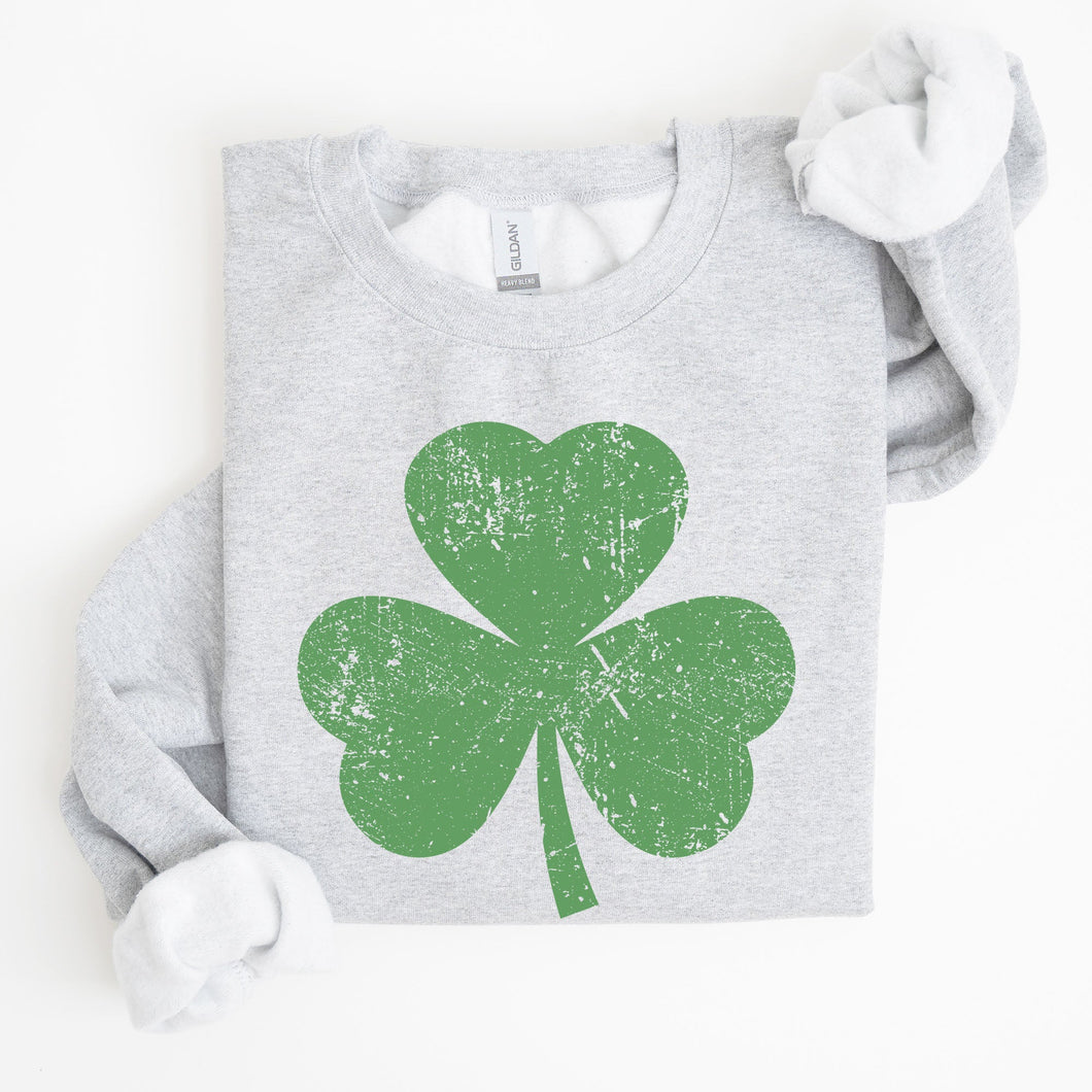 Retro Shamrock, Clover, Lucky, Irish, Lucky Charm, St Patrick's Day Sweatshirt