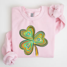 Load image into Gallery viewer, Pastel Shamrock, Clover, Lucky, Irish, Lucky Charm, Retro, St Patrick&#39;s Day Sweatshirt
