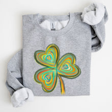 Load image into Gallery viewer, Pastel Shamrock, Clover, Lucky, Irish, Lucky Charm, Retro, St Patrick&#39;s Day Sweatshirt
